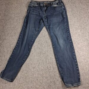 INC Skinny Leg Jeans Womens 10 Blue Denim Mid Rise Stretch Whiskered